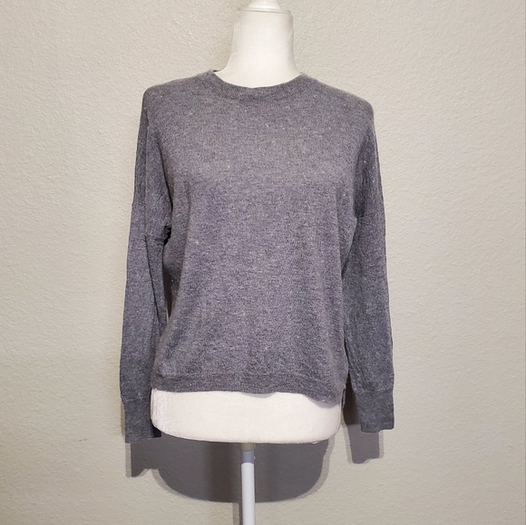 Philosophy  Women's Gray Long Sleeve Pullover Sweatshirt - Picture 2 of 9